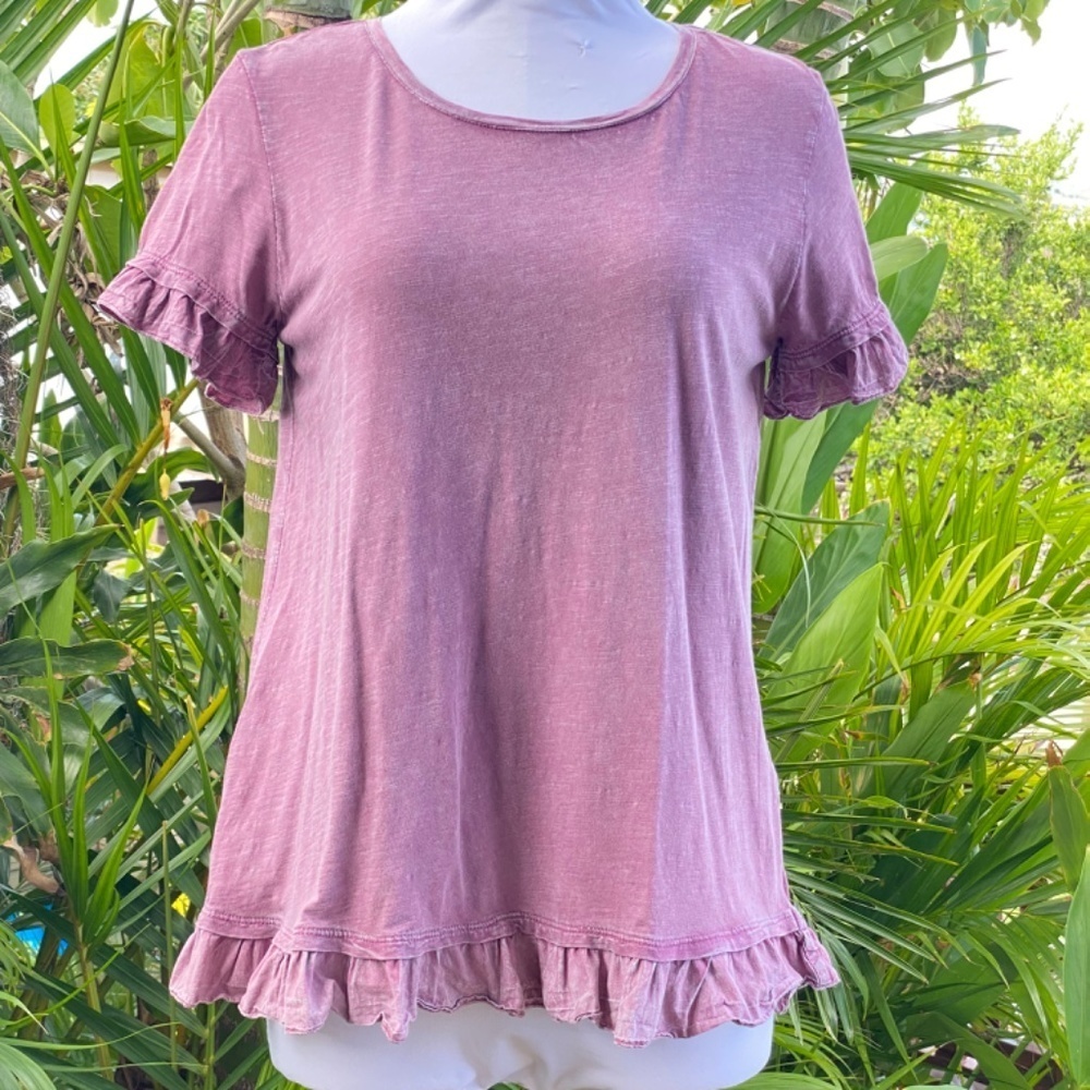 Style & Co. Purple Ruffle Sleeve Blouse - Picture 2 of 4